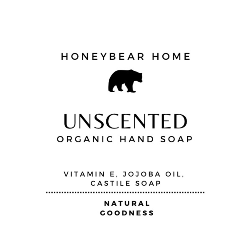 Honeybear Home Organic Moisturizing Hand Soap - Unscented 16oz Refill Bottle